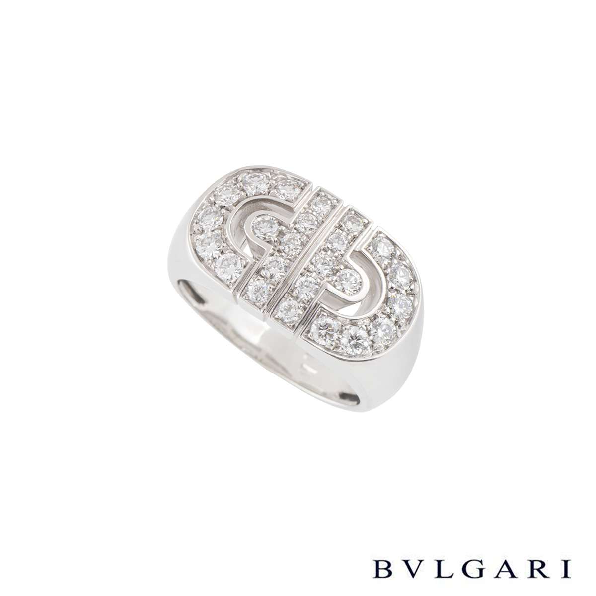 Bvlgari BVLGARI Parentesi White Gold Band Ring Size 53 